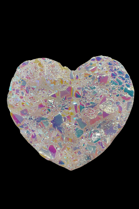 Angel Aura Quartz Heart 197 grams - Dusty Rose Essentials