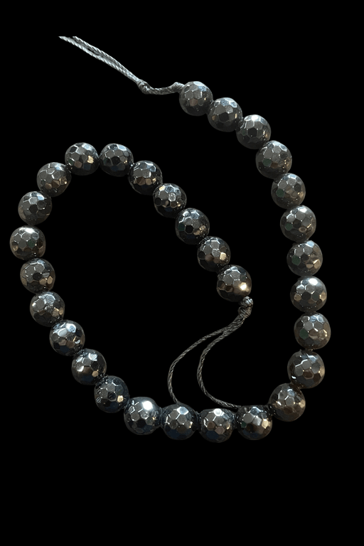 Black Onyx Threaded Beads Polished Facet - Dusty Rose Essentials