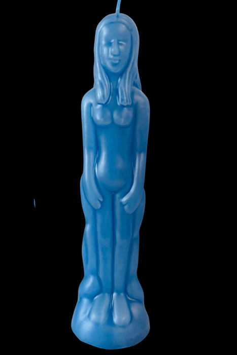 CLEARANCE Blue Female Figure Spell and Ritual Candle - Dusty Rose Essentials