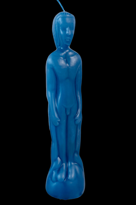 CLEARANCE Blue Male Figure Spell and Ritual Candle - Dusty Rose Essentials