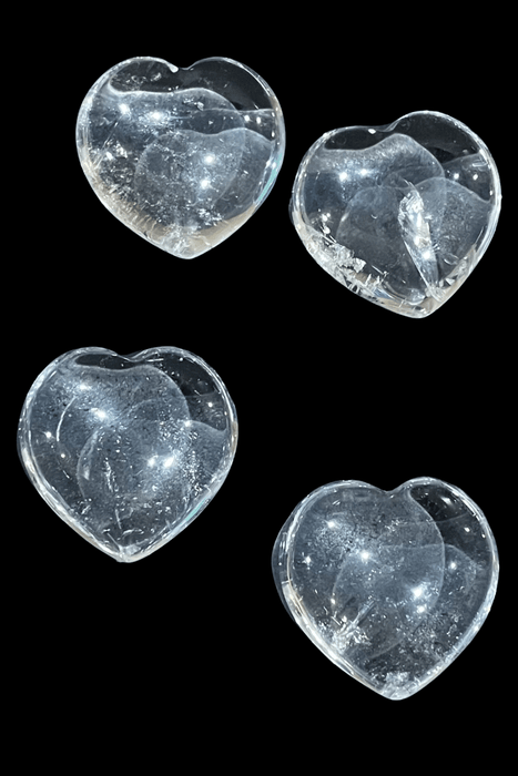 CLEARANCE Clear Quartz Puffy Heart 3cm - Dusty Rose Essentials