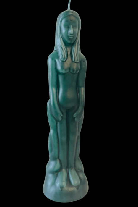CLEARANCE Green Female Figure Spell and Ritual Candle - Dusty Rose Essentials