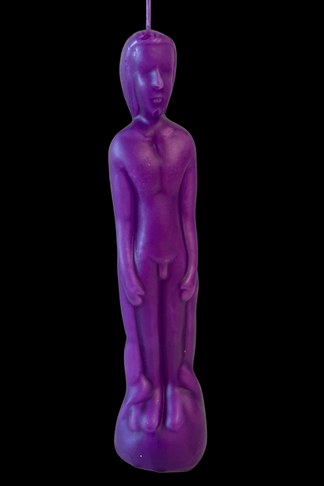 CLEARANCE Purple Male Figure Spell and Ritual Candle - Dusty Rose Essentials