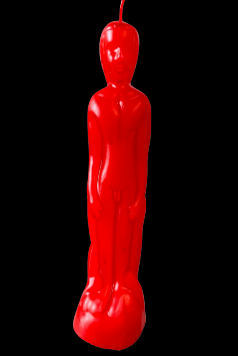 CLEARANCE Red Male Figure Spell and Ritual Candle - Dusty Rose Essentials