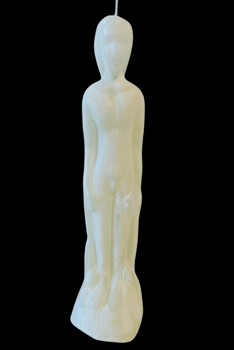CLEARANCE White Male Figure Spell and Ritual Candle - Dusty Rose Essentials