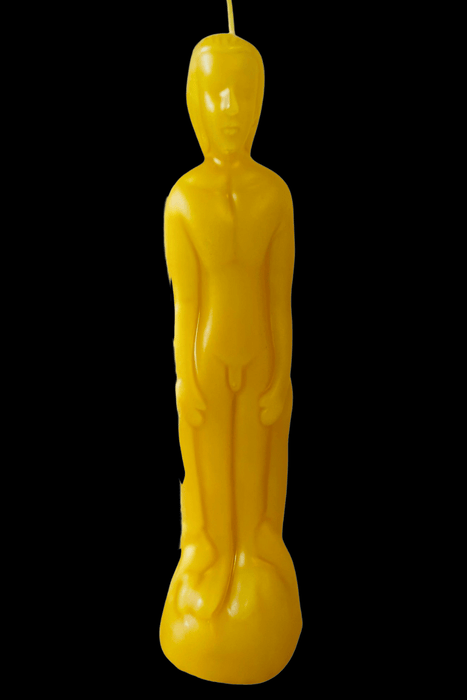 CLEARANCE Yellow Male Figure Spell and Ritual Candle - Dusty Rose Essentials