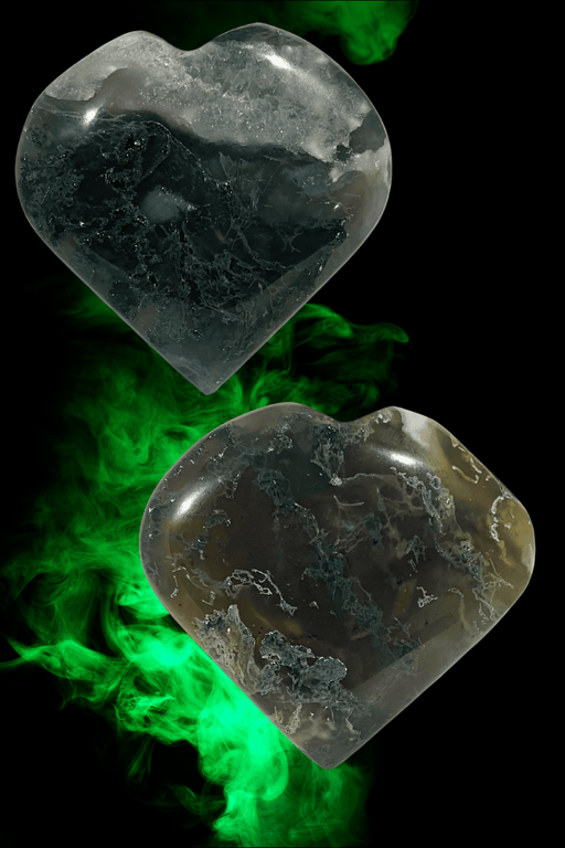 Moss Agate Heart - Dusty Rose Essentials