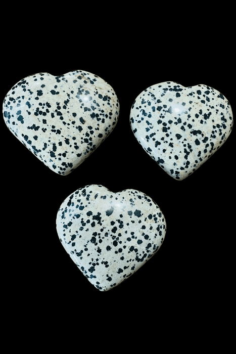 Polished Dalmatian Jasper Heart - Dusty Rose Essentials
