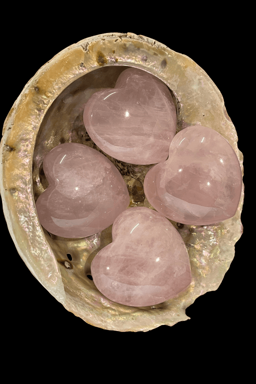 Rose Quartz Crystal Puffy Heart - Dusty Rose Essentials