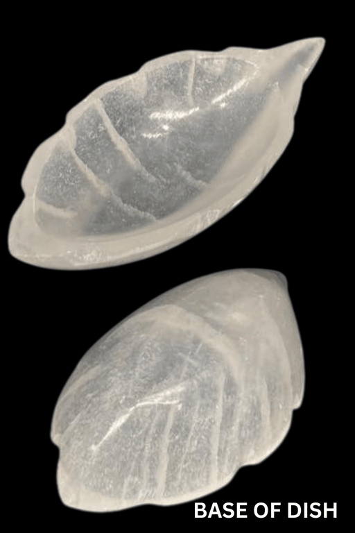 Selenite (Satin Spar) Oakleaf Dish - Dusty Rose Essentials