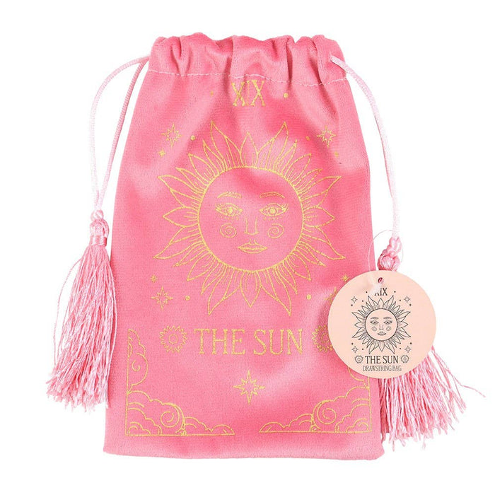 "The Sun" Velvet Drawstring Tarot Bag - Dusty Rose Essentials