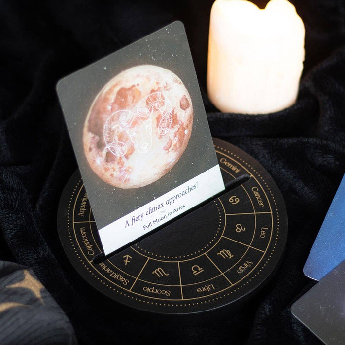 Wooden Zodiac Tarot Card Stand - Dusty Rose Essentials