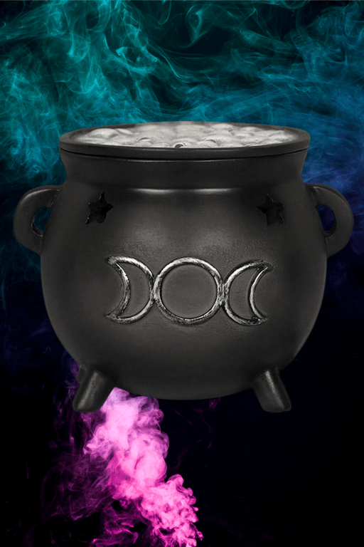 Cauldron Triple Moon Incense Cone Burner - Dusty Rose Essentials