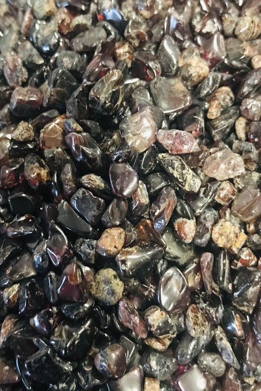Crystal Chips :  Garnet 250 grams - Dusty Rose Essentials