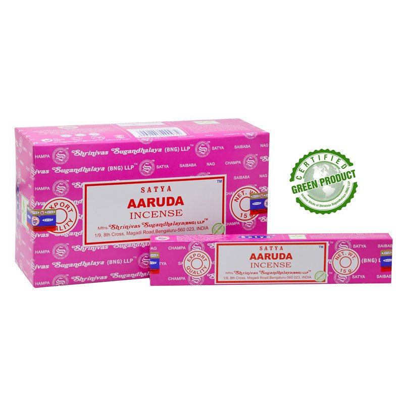 Satya Aaruda Incense Sticks Individual & Bulk Pack Options - Dusty Rose Essentials