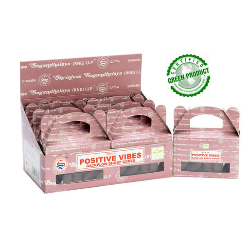 Satya Positive Vibes Backflow Dhoop Incense Cones - Dusty Rose Essentials