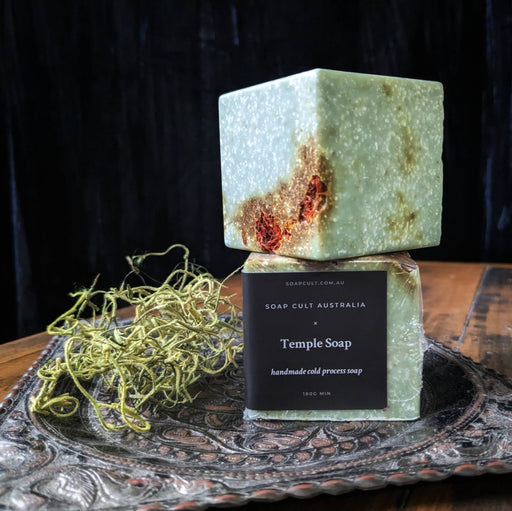 Temple Sea Salt Body Soap | Sage, Bergamot, Cedar - Dusty Rose Essentials