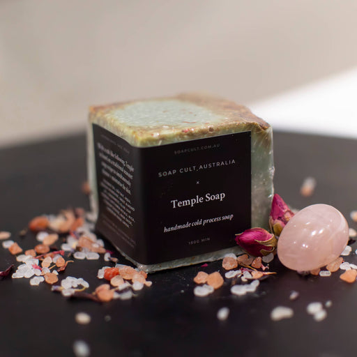 Temple Sea Salt Body Soap | Sage, Bergamot, Cedar - Dusty Rose Essentials