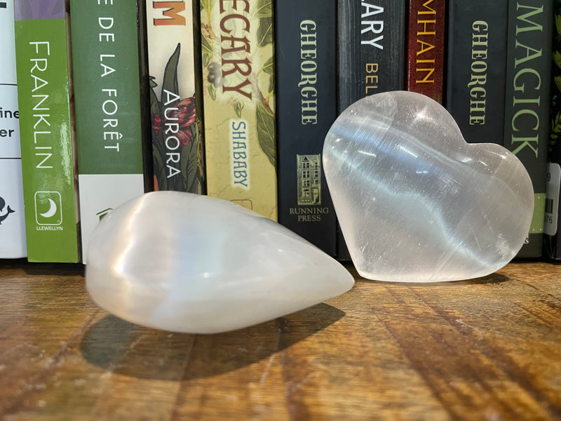 Selenite (Satin Spar) Heart ≈ 6.5 cm