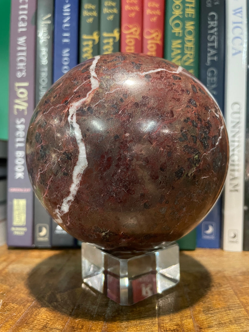 Red Onyx Crystal Sphere (weights vary from 1.3 to 1.4 KG)