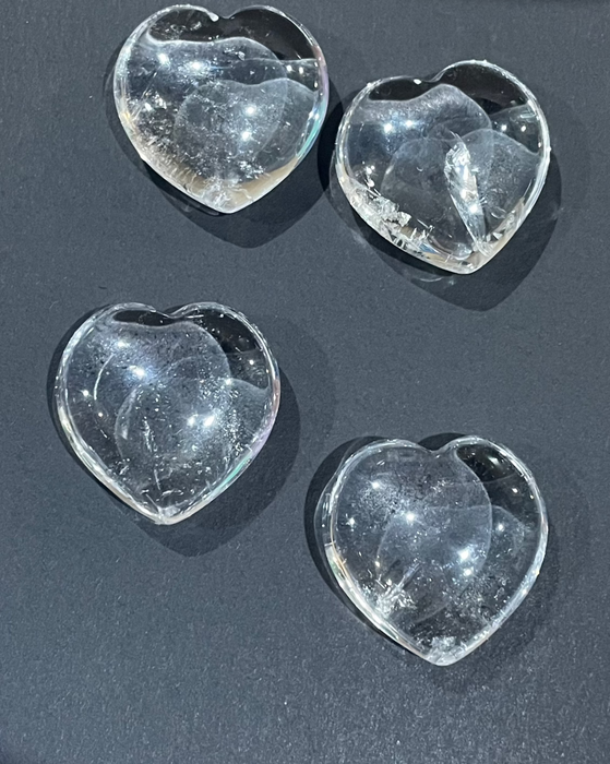 Clear Quartz Puffy Heart 3cm