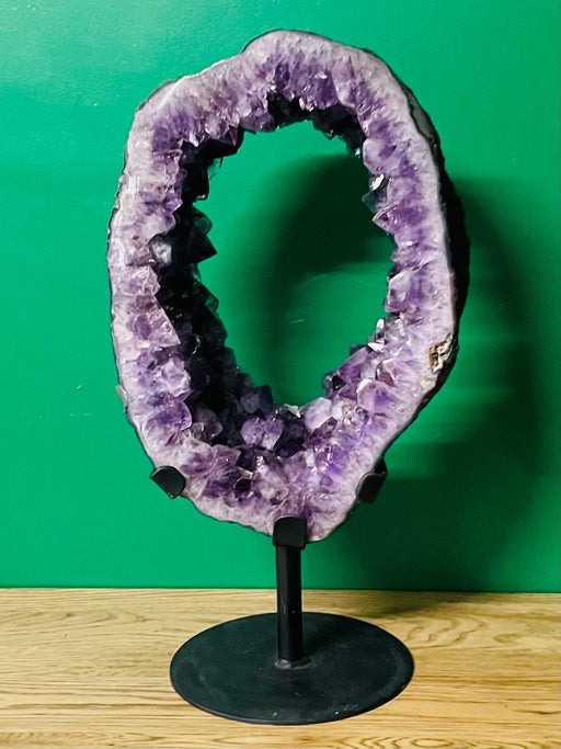 Amethyst Slice On Metal Stand IN - STORE COLLECTION ONLY - Dusty Rose Essentials