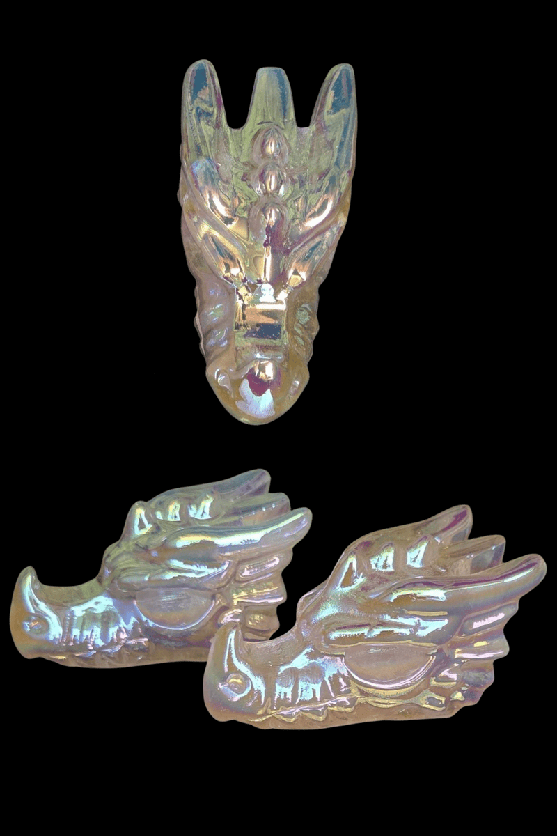 Aura Rose Quartz Dragon Heads - Dusty Rose Essentials