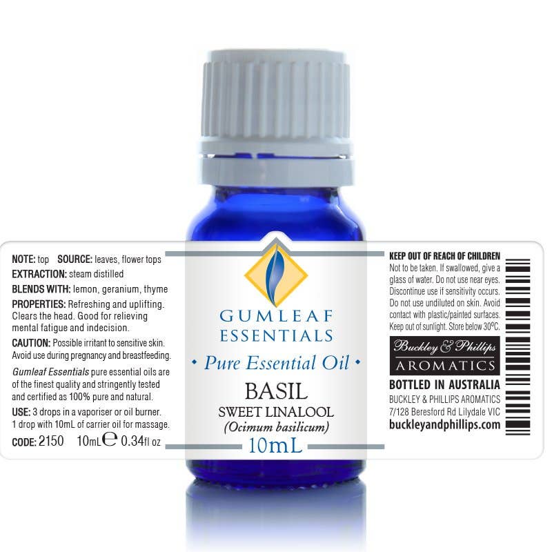Basil Sweet Linalool Essential Oil 10ml - Dusty Rose Essentials
