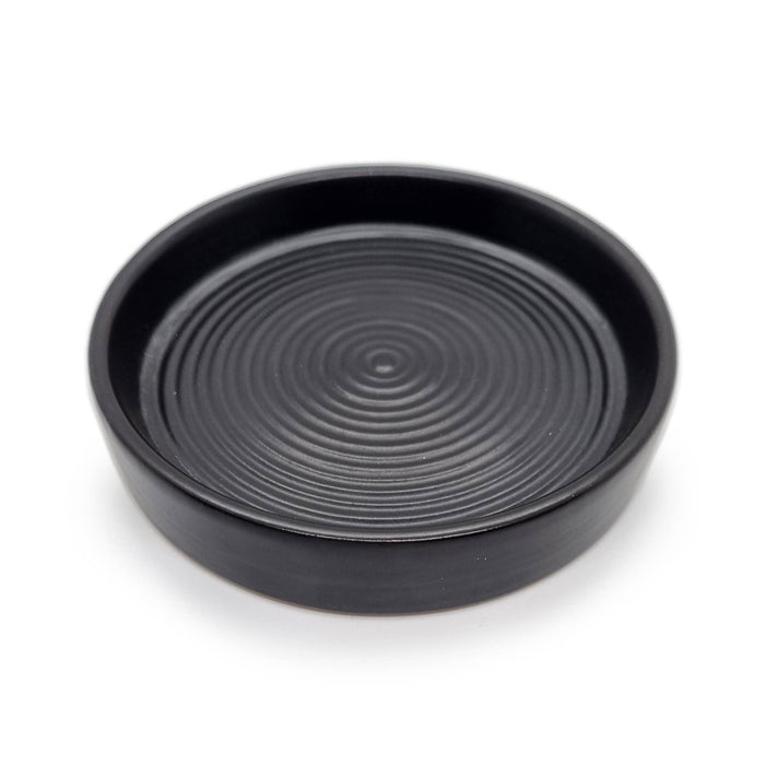 Black Ceramic Candle Plate - Dusty Rose Essentials