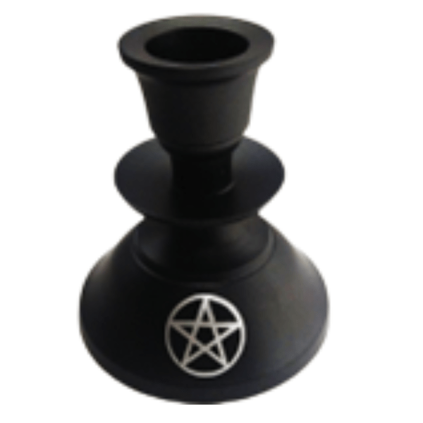 Black Pentacle Metal Candle Holder - Dusty Rose Essentials