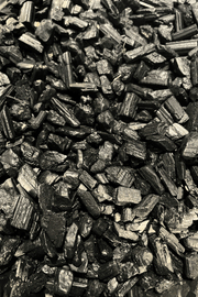 Black Tourmaline Crystal Chips - Dusty Rose Essentials