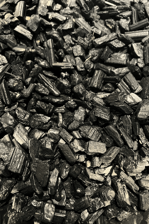Black Tourmaline Crystal Chips - Dusty Rose Essentials