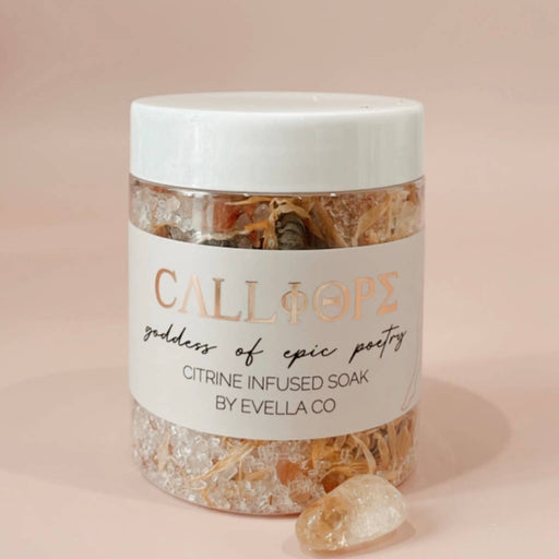 CALLIOPE | Goddess of Epic Poetry | Citrine Crystal Infused Bath Soak - Dusty Rose Essentials