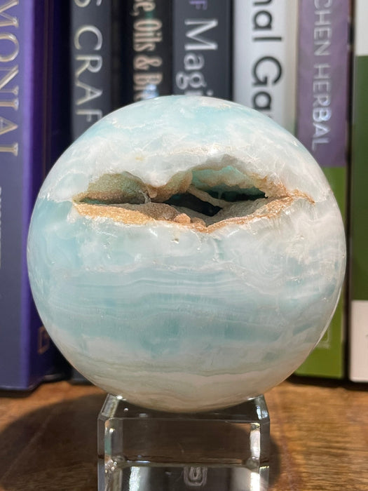 Carribean Blue Calcite Sphere 7CM Diameter - Dusty Rose Essentials