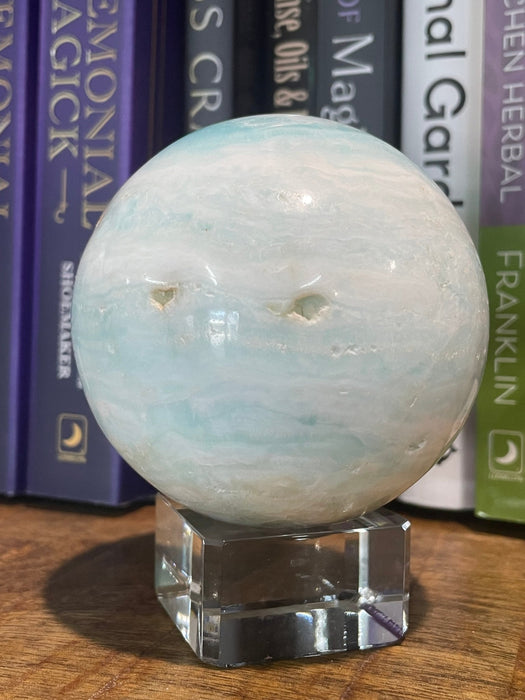 Carribean Blue Calcite Sphere 7CM Diameter - Dusty Rose Essentials