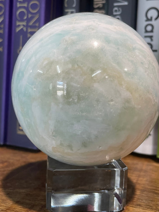 Carribean Blue Calcite Sphere 7CM Diameter - Dusty Rose Essentials