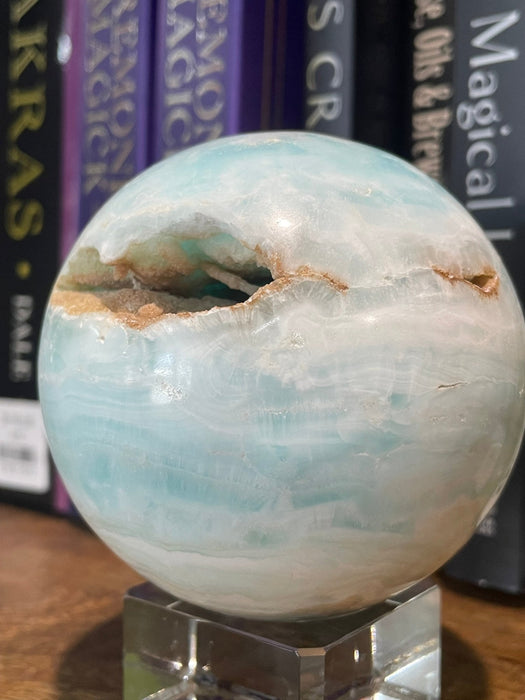 Carribean Blue Calcite Sphere 7CM Diameter - Dusty Rose Essentials