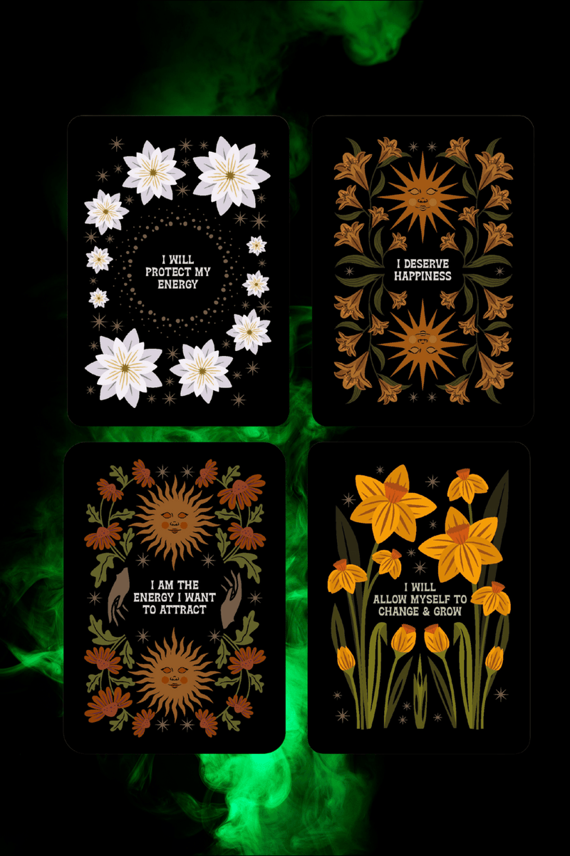 Celestial Flora Affirmations Deck - Dusty Rose Essentials