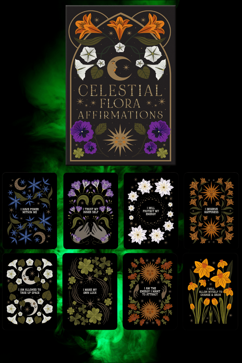 Celestial Flora Affirmations Deck - Dusty Rose Essentials