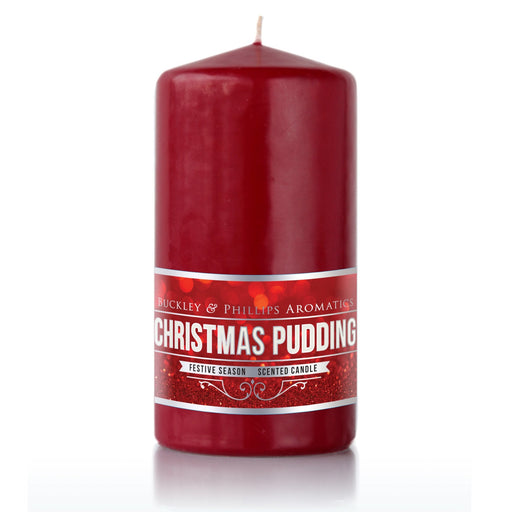 Christmas Pudding Pillar Candle - Dusty Rose Essentials