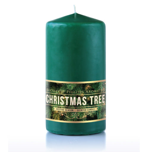 Christmas Tree Pillar Candle - Dusty Rose Essentials