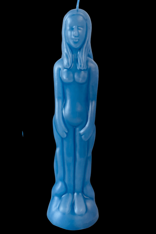CLEARANCE Blue Female Figure Spell and Ritual Candle - Dusty Rose Essentials
