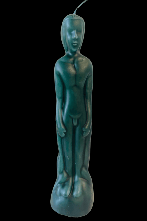 CLEARANCE Green Male Figure Spell and Ritual Candle - Dusty Rose Essentials