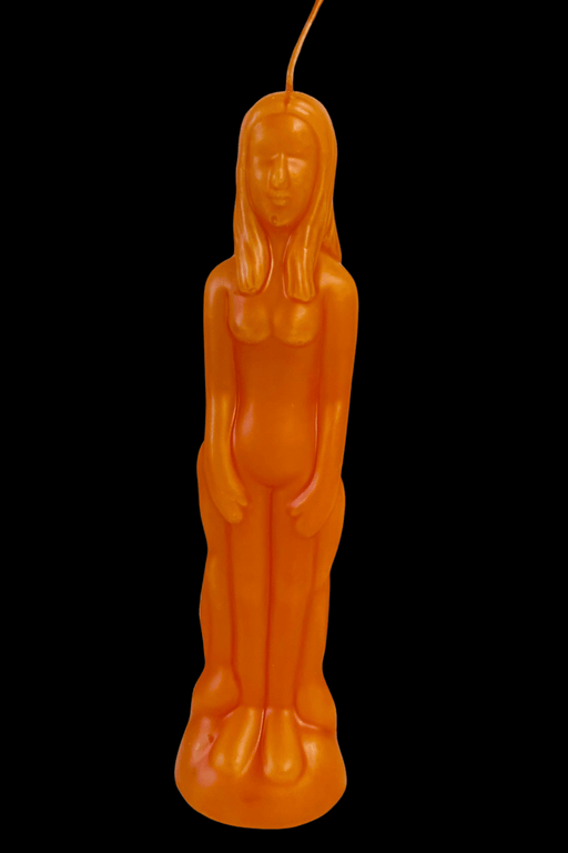 CLEARANCE Orange Female Figure Spell and Ritual Candle - Dusty Rose Essentials