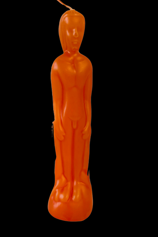 CLEARANCE Orange Male Figure Spell and Ritual Candle - Dusty Rose Essentials