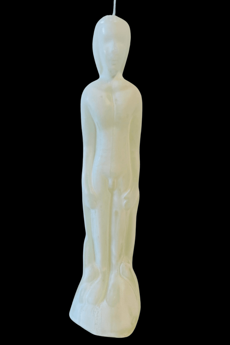 CLEARANCE White Male Figure Spell and Ritual Candle - Dusty Rose Essentials