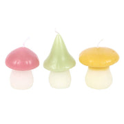 Cottagecore Pastel Mushroom Candles set of 3 - Dusty Rose Essentials