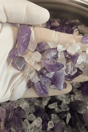 Crystal Chips ~ Amethyst & Clear Quartz - Mixed Size - Dusty Rose Essentials