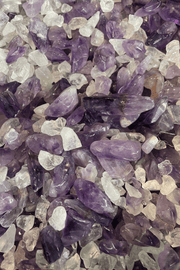 Crystal Chips ~ Amethyst & Clear Quartz - Mixed Size - Dusty Rose Essentials