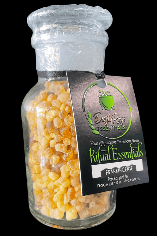DRE Ritual Essentials Range: Frankincense Resin 80 G in 125ml Glass Apothecary Jar - Dusty Rose Essentials